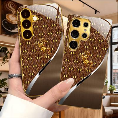 Hot-sellingFashion Simplicity High-end Electroplating Glass PhoneCase for Samsung Galaxy S26 S25 S24 S23 S22 S21 FE Ultra Plus