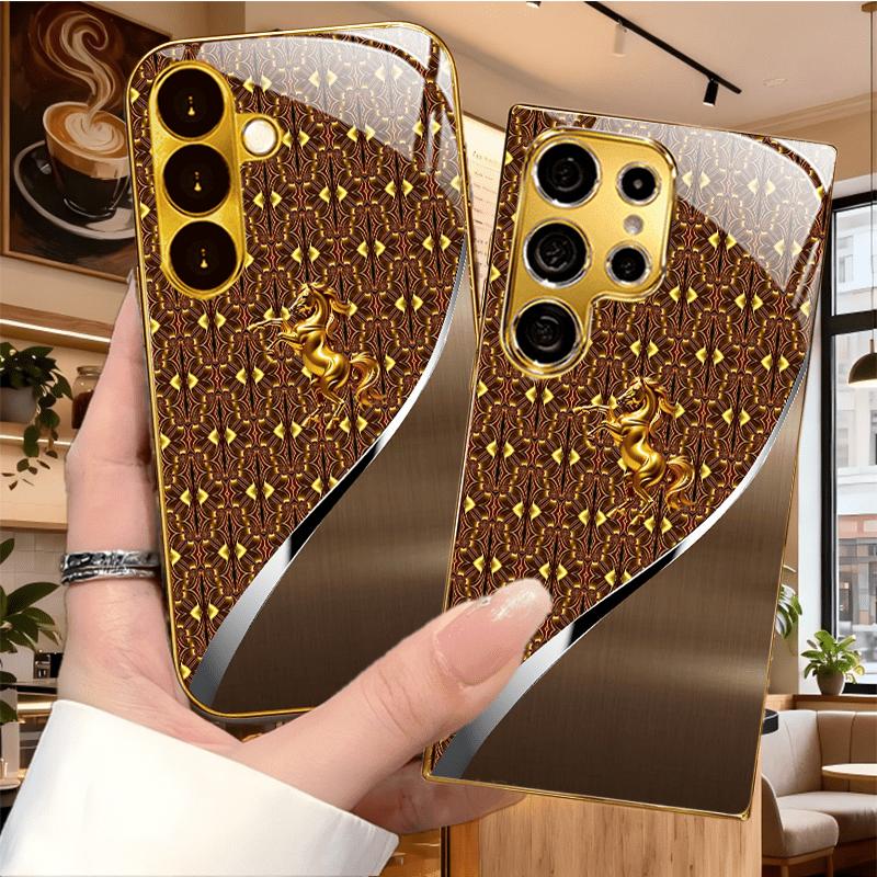 Vendita calda Moda Semplicità Di alta gamma Placcatura Vetro Custodia per Telefono per Samsung Galaxy S26 S25 S24 S23 S22 S21 FE,Ultra,Plus