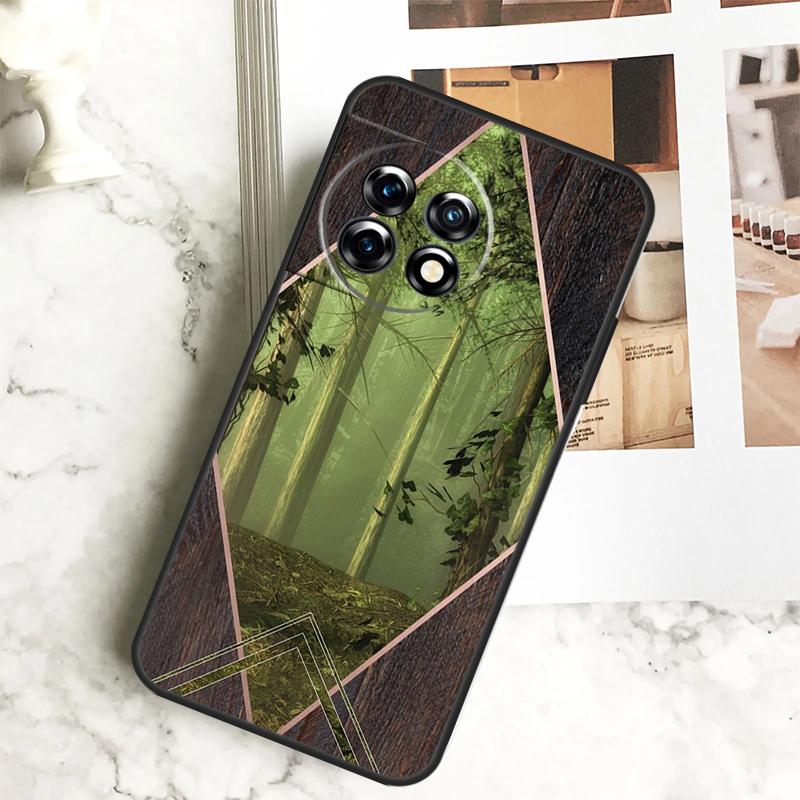 Forest Geometry Wood Nature Case For OnePlus 12R 12 11 9 10 Pro 10R 9R 8T 10T Nord CE 2 3 Lite 2T N10 N20 N30 CE4 Cover