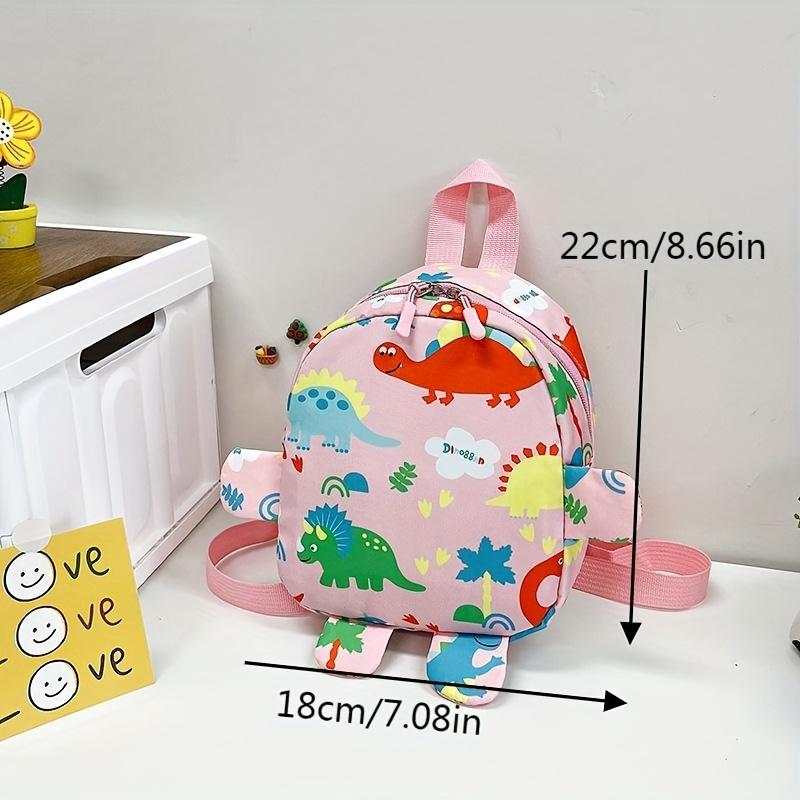 1pc Cute Cartoon Dinosaur Print Nylon Casual Backpack, Adjustable Straps, Zip Closure, Daily Commute Shoulder Bag for Travel and Camping Storage