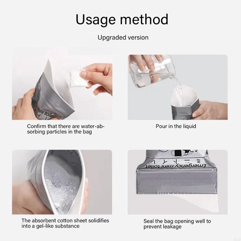 2025 New 10Pcs Portable Emergency Urine Bag with Super Absorbent Powder for Car Travel Camping Outdoor Activity