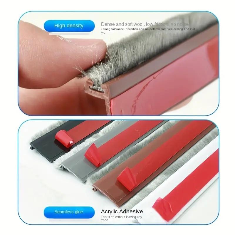 Door Seal Draft Stopper with Brush Reduce Noise, Rubber Door Sweep Breeze BlockerInsect Proof, Dust Proof and Sound Proof Seal