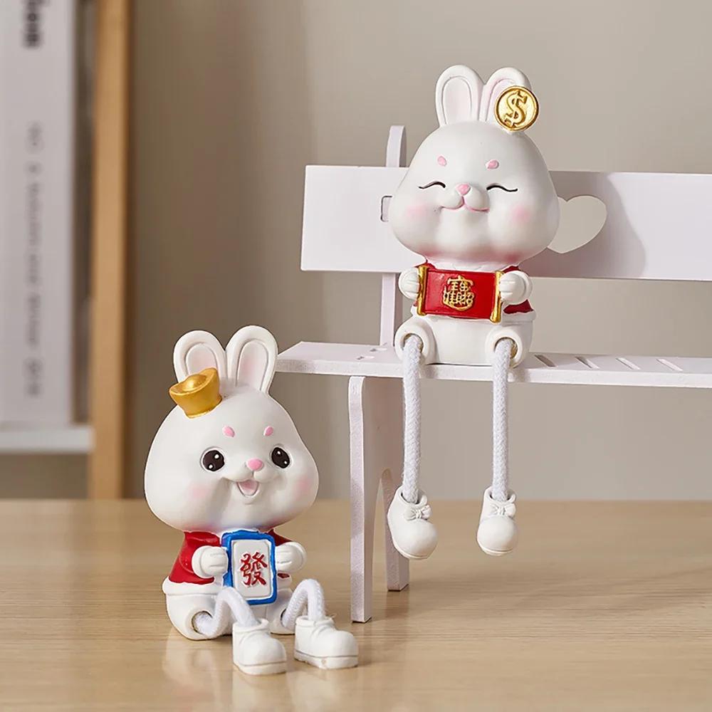 Aesthetic Home Decoration Accessories Hanging Feet Lucky Cat Figurines Living Room Porch TV Cabinet Decor Lovely Cat Decoration