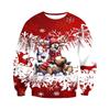 Sweatshirts Motif Rennes de Noël Pour Hommes Femmes Flocon de Neige Vin Impression 3D Pull Hoodies de Festival Manches Longues Col Rond Hauts