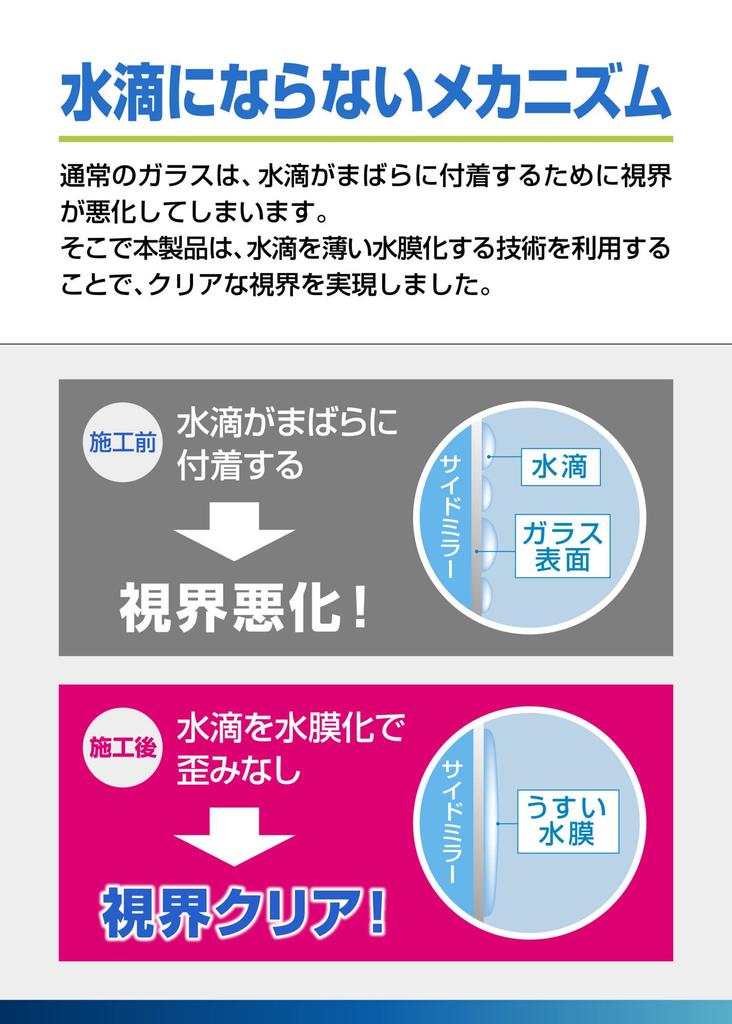 CARMATE Exclear Car Window Side Mirror and Side C134 Coating, Care, Glass, Hydrophilic, 6-Month Durability, 20ml,
