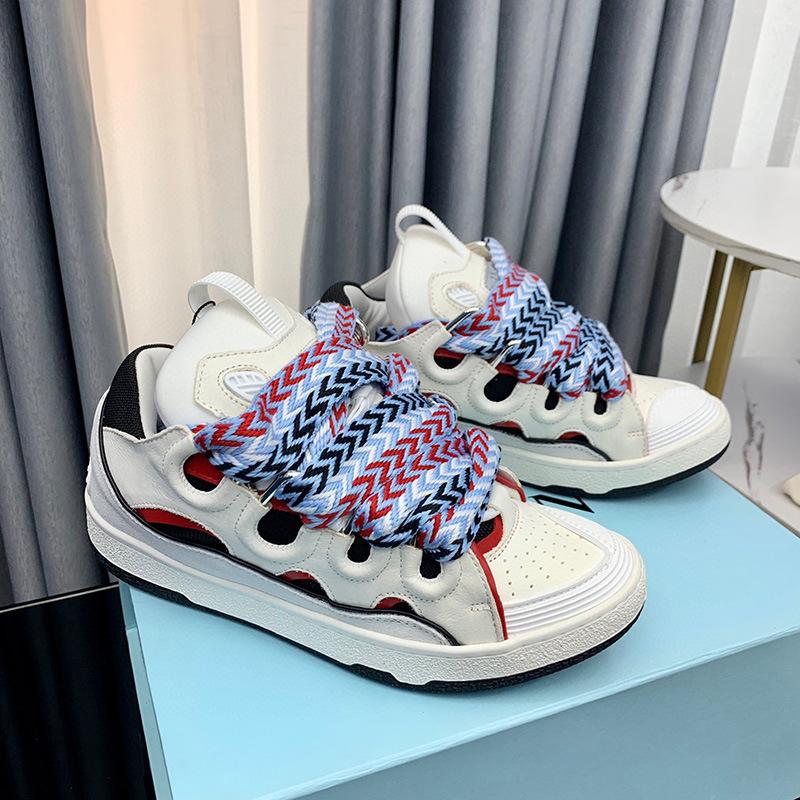 New Women Men Unisex Casual Shoes Sneakers Round Toe Lace Up Fashion Design Colorful Print Mixed Color Street Style Sport Shoes