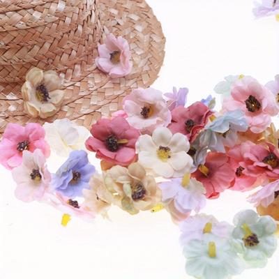 30 stücke 3 cm Künstliche Blume Kopf Kleine Daisy Seide Tuch Gefälschte Blume Zubehör Künstliche Blume Dekorative Materialien Kranz Künstliche Blumen