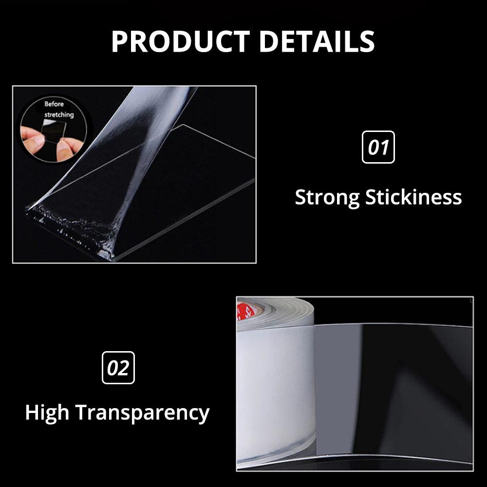 High Quality Nano Tape Tracsless Double Sided Tape Transparent No Trace Reusable Waterproof Adhesive Tape Cleanable Car Special