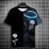 Summer Anime Girls Rose 3D Print T-Shirts Streetwear Men Fashion Oversized O-Neck Short Sleeved T Shirt Tees Tops Clothing