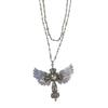 Stilvolle Punk-Schlüsselbein-Kette mit Kreuz-Anhänger Stabile Legierung Retro-Stile Modeaccessoire