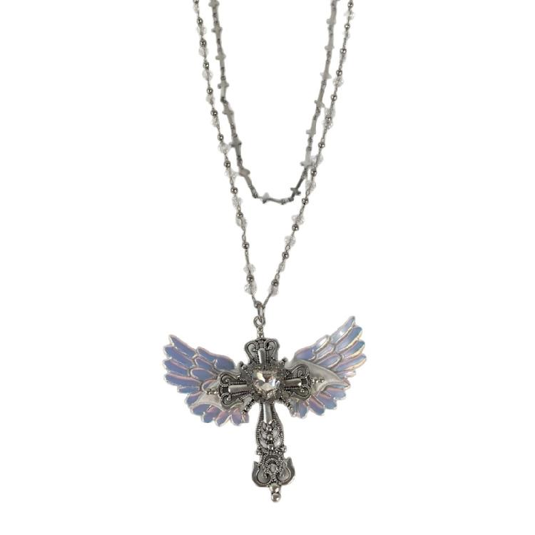 Stilvolle Punk-Schlüsselbein-Kette mit Kreuz-Anhänger Stabile Legierung Retro-Stile Modeaccessoire