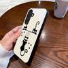 Black Cat Cartoon Pattern Glass Phone Case for Samsung Galaxy S26 S25 S24 S23 S22 S20 fe/plus/Ultra Anti Drop