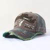 Vintage Color Contrast Washed Distresseded Sun Hat Air Permeable Adjustable Dad Hats For Women Men Embroidery Baseball Cap