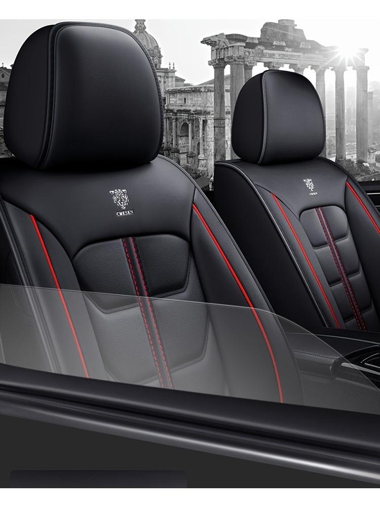 Pětimístný potah na autosedačku, univerzální pro všechna roční období, plně obklopený, potah na sedadlo z PU kůže odolný proti opotřebení, pohodlný, snadno čistitelný potah na polštář