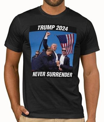 Trump Shot T-shirt Top | Donald TRUMP 2026 Never Surrender Shirt Mugshot Tee