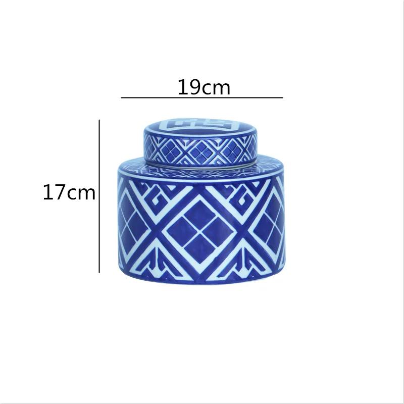 

Creative Chinese Retro Ceramics Ceramic Storage Tank Golden Vase with Cover Modern Home Desktop Organize Home Crafts Decoration
