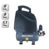 WOLFPACK PROFESSIONAL LINE - Wolfpack Air Compressor 6 Liters / 8 Bars / 1.1 Kw - 1.5 HP Oil Free