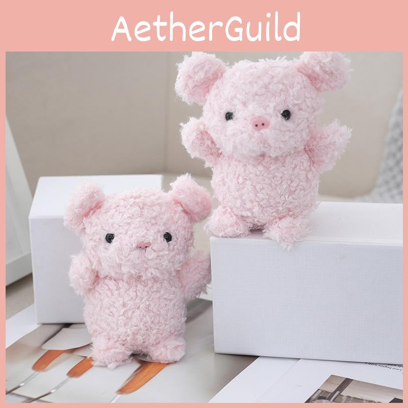Adorable Pink Plush Pig Keychain Cute Stuffed Toy Key Holder For Couples And Friends