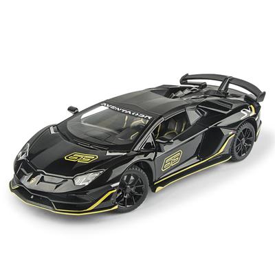 Scala 1/24 Lamborghini Aventador SVJ63 Auto Sportiva in Lega Modello Diecast in Metallo Suono e Luci Pull Back Giocattolo per Bambini Decorazione Raffinata