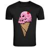 Skull Ice Cream Cone Funny Dessert Graphic T-Shirt