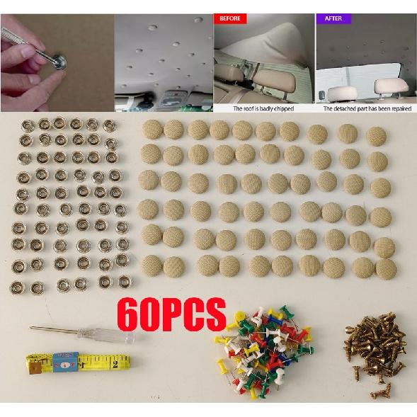 Car Roof Liner Ceiling Kit Repair Buckle Sagging Headliner P Rivet Snap 60Pcs