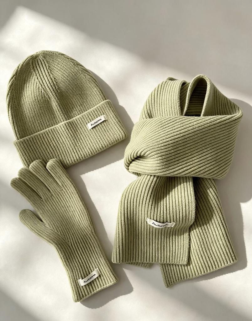 Sada 3 kusů Zimní čepice Šála Dotykové rukavice Unisex Pletená Teplá čepice Nákrčník Sada rukavic Pro podzimní zimu Venkovní Denní nošení
