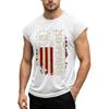 Men's Sleeveless Muscle Tank Top USA Flag Graphic Print Casual Athletic Fit Summer Shirt Lightweight Breathable Fabric