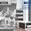Skovtree 5-Piece Magnetic Condiment Rack Set, Refrigerator Side Rack, Spice Rack, Kitchen Storage with Magnetic Paper Holder, Black