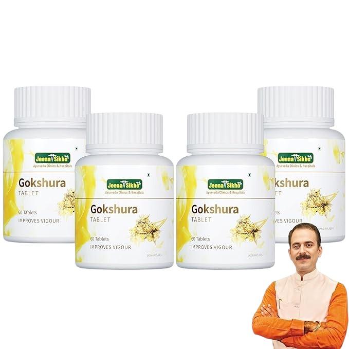 Jeena Sikho Gokshura Tablets Natural Herbal Tribulus Terrestris Energy Stamina Vitality Wellness Supplement 60 Pack of 4