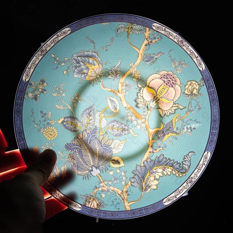 Creative Chinese Style Dinner Plate Light Luxury Restaurant Steak Plates Exquisite Flower Breakfast Salad Plate Home Tableware