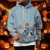 Men's Hoodie with Halloween Print Single Pocket Casual Pullover Top