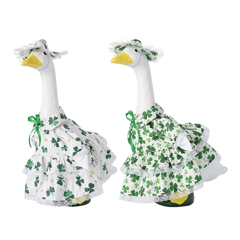 Irish Themed Geese Outfit For Patio Decoration Perfect For Patricks Day Celebration And Spring Parties