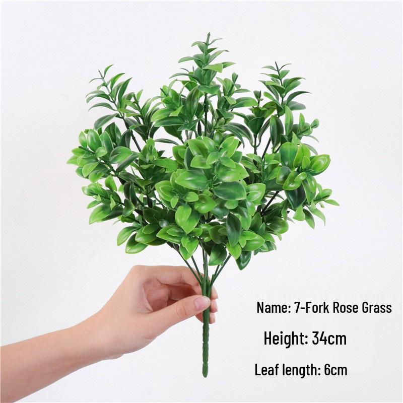 Artificial Green Plant Bundle: Decorative Plastic Grass, Water Grass, Plastic Flower, and Fern.
