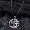 New Nordic Style Round Hollow Tree of Life Necklace Fashion Accessories for Men and Women