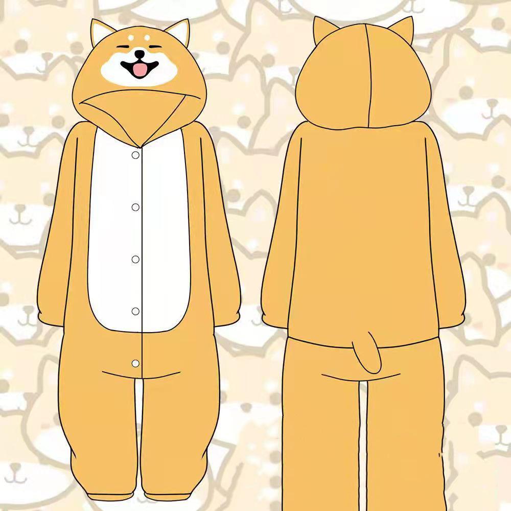 Autumn And Winter Parent-Child Clothing Men And Women Children Cartoon Animal One-Piece Pajamas Rose Red Rabbit Flannel Loungewear Performance Clothes