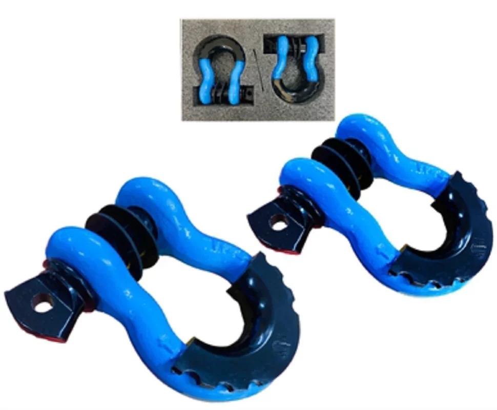 3/4 Zoll, 2 Stück, 19 Tonnen, U-Typ, robust, gesenkgeschmiedet, D-Ring-Schäkel, U-Haken, Schlaufenhaken, Anhängerseil, Auto, SUV, Modifikation