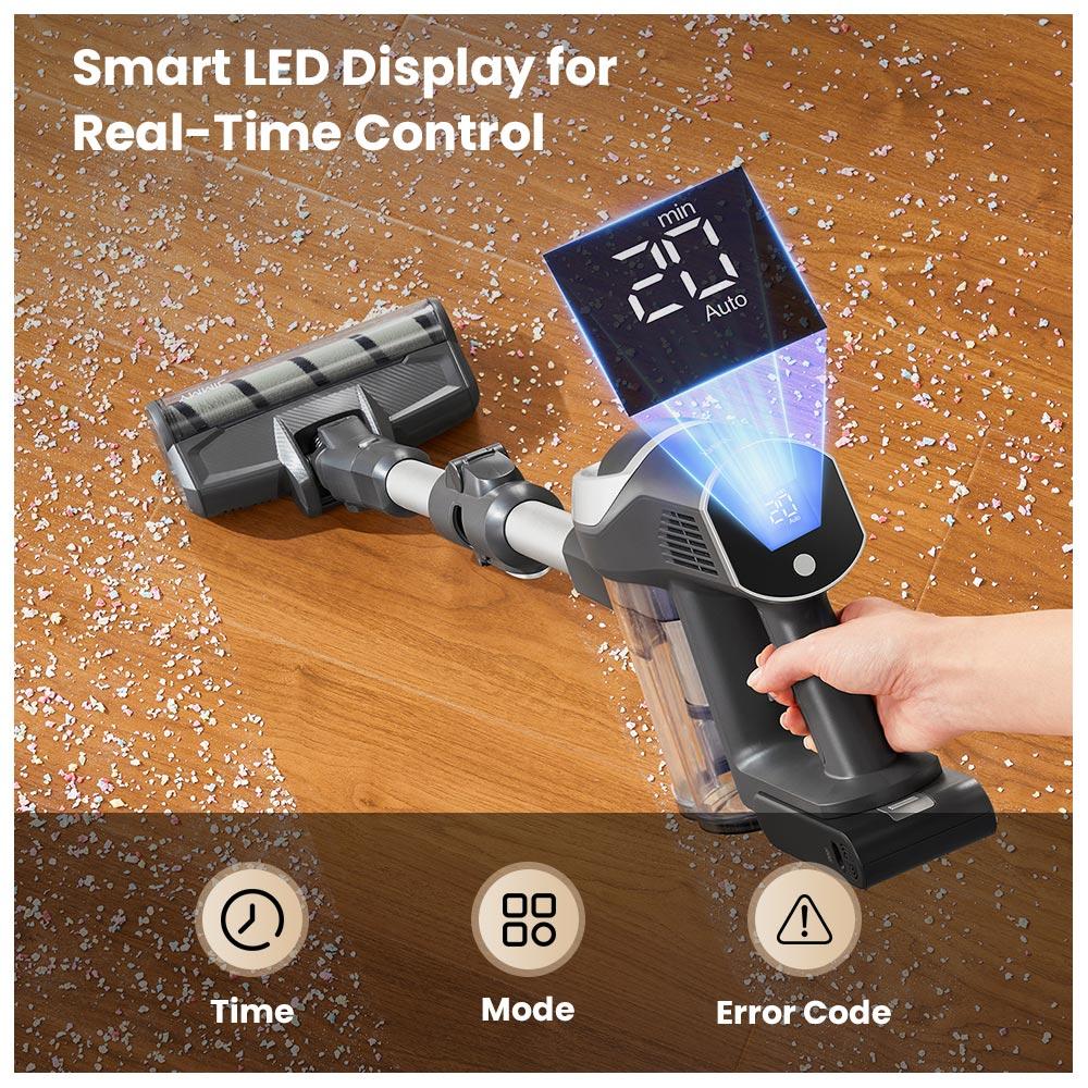 JIMMY JV9 Pro Aqua Cordless Vacuum - 160AW Suction 45Min Runtime HEPA Filter Wet Mopping 4 Modes LED Display