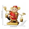 Wealth Ornament Red and Finish Fortune God Figurine Desktop Display Prosperity Deity Statue Rolling