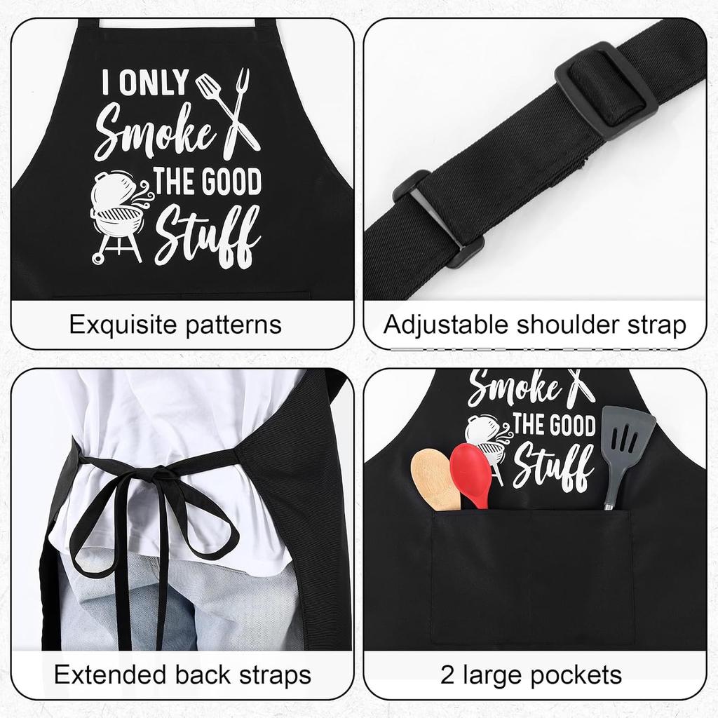 Funny Aprons for Men, Professional Kitchen Cooking Aprons with Two Pockets, Adjustable Chef Apron Bib Apron Gift