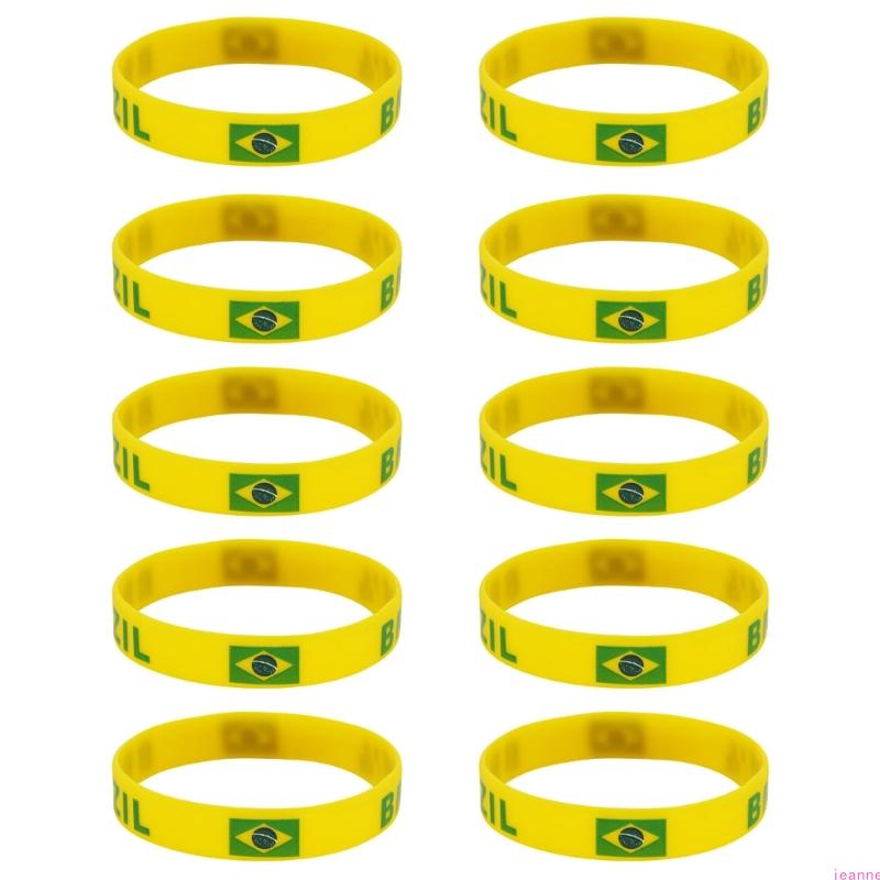 10Pcs/set Soft Elastic 2026 Sports Event Fan Bracelets Showcasing International Team Color Great For Collector