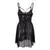 Women's Lace Panel Split Nightdress and Panty Set Adjustable Straps Sheer Mesh Fabric Soft Material Comfortable Fit Sleepwear