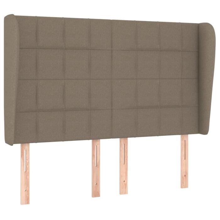 VidaXL Tête de lit avec oreilles Taupe 147x23x118-128 cm Tissu3117958