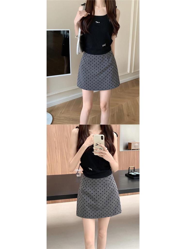 2026 Damen High-Waist A-Linien Polka Dot Midi-Rock mit Schlitz - Neuer Sommer-Artikel