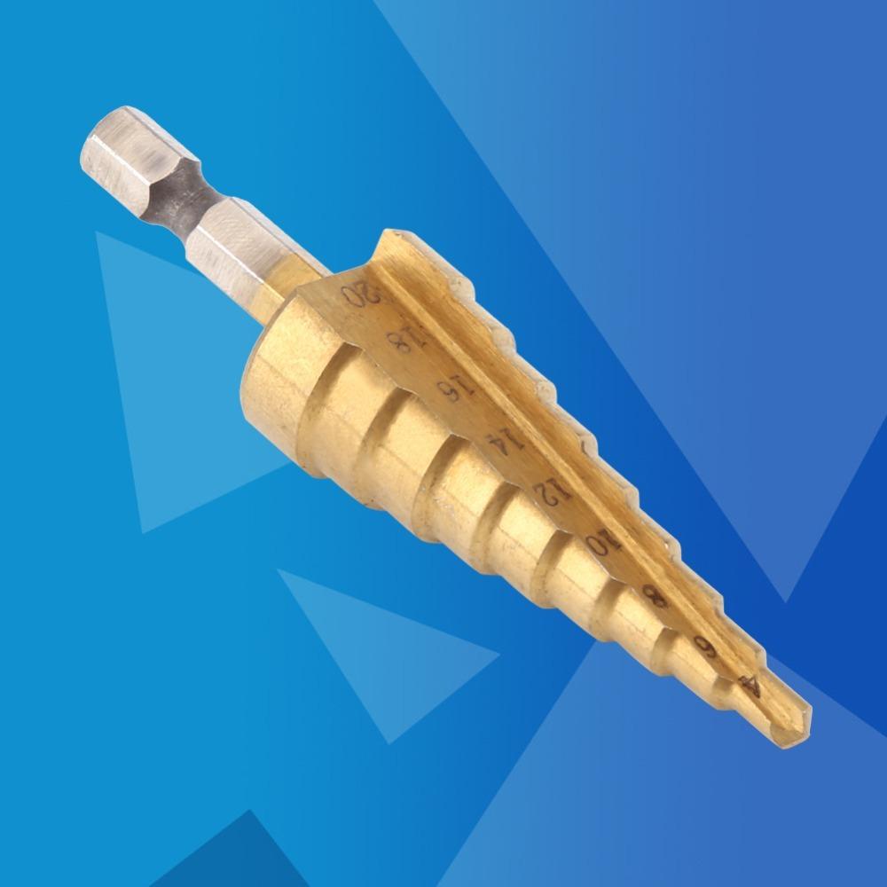 Titanium Coated Hole Cutter Hex Shank Power Tools Durable Step Drill Bit  Metal