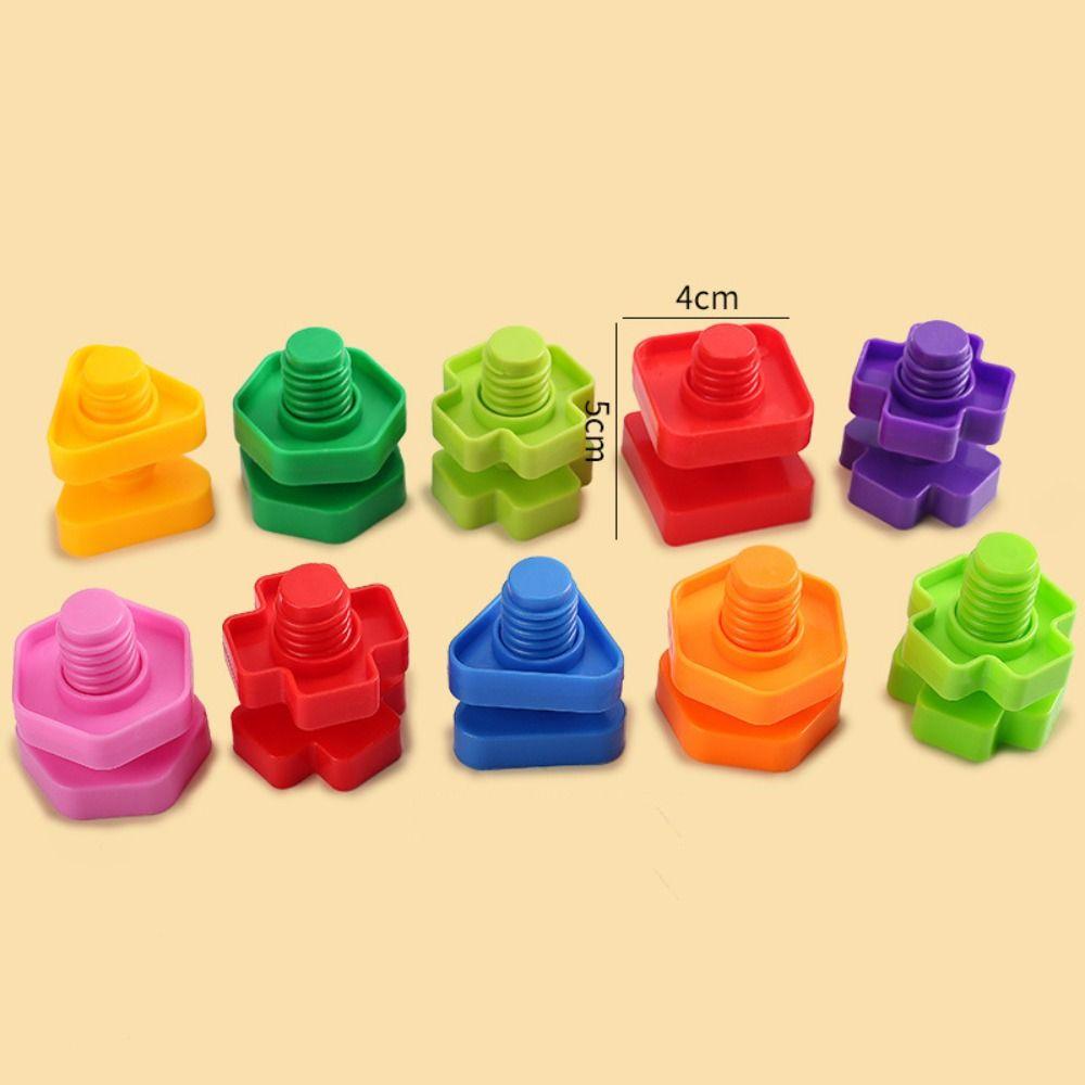 Screw Shape Screw Building Blocks Montessori Nut Shape Toys  Parent-Kid Interactive