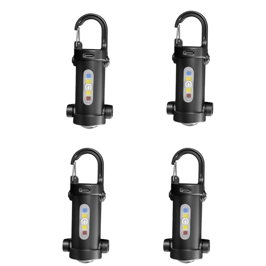 1-5PCS Mini COB Ultra Bright Rechargeable LED Flashlight Keychain Portable Waterproof Camping Pocket Lamp Keyring Hanging Light