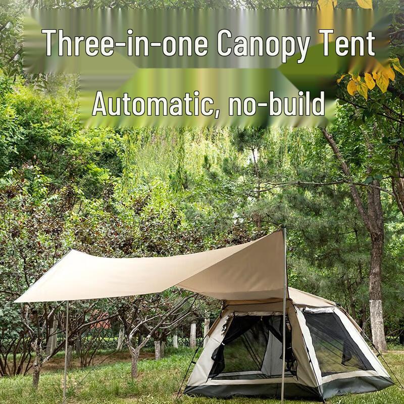 Hanlemeitu Automatic Pop-up Camping Tent with Canopy