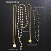 4pcs Vintage Bohemian Metal Shell Pearl Flower Pendant Tassel Necklace Set for Women Daily Wear Beach Vacation Jewelry Gifts New