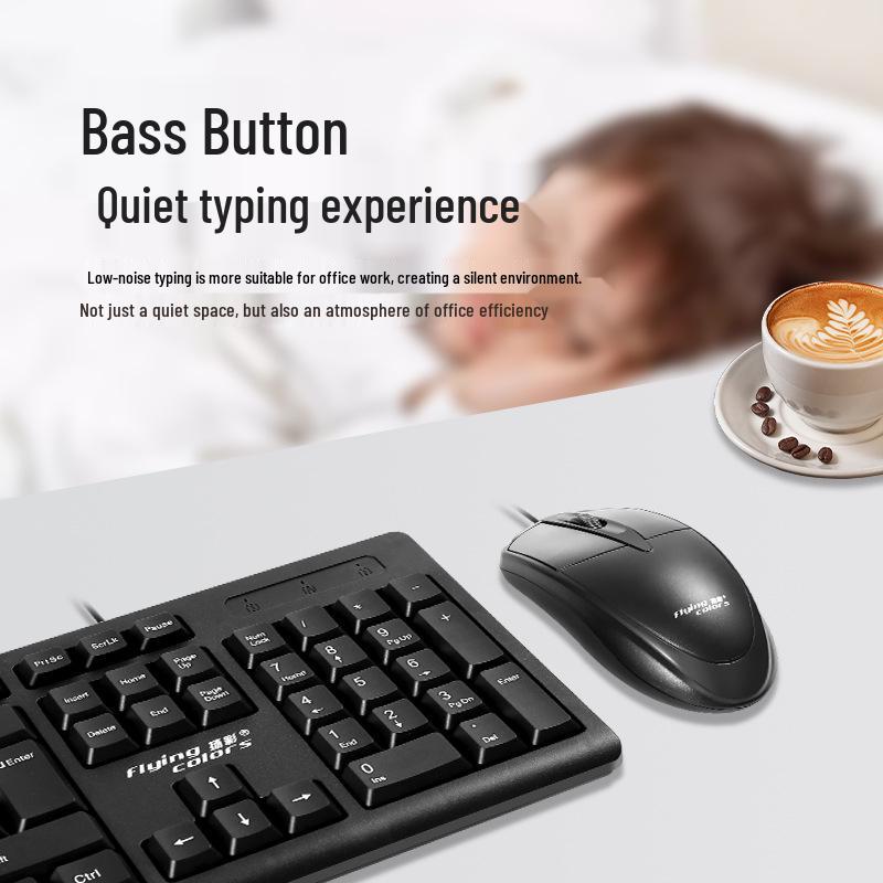Yangcai K-8605 Kabelgebundene USB Desktop-Tastatur und K-602 Maus-Set für den Heim- und Bürogebrauch