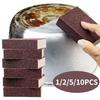 1/2/5/10pc Magic Kitchen Eraser Carborundum Removing Rust Cleaning Brush Descaling Rub For Clean Cooktop Pot Sponge